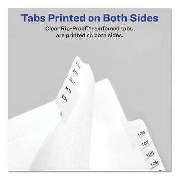 Avery® Preprinted Legal Exhibit Side Tab Index Dividers, Allstate Style, 10-tab, 17, 11 X 8.5, White, 25-pack freeshipping - TVN Wholesale